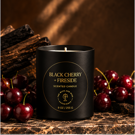 Black Cherry & Fireside | 9 oz Coconut Soy Wax Candle — candle only