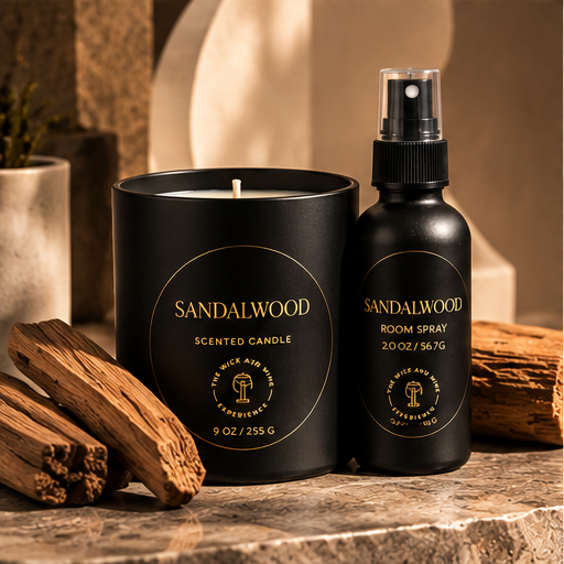 Sandalwood candle and room spray duo